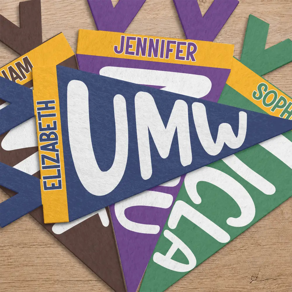 Back To School,Proud,Gift For Yourself,Warp Text - School Name - Personalized Pennant