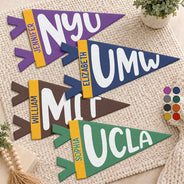 Back To School,Proud,Gift For Yourself,Warp Text - School Name - Personalized Pennant