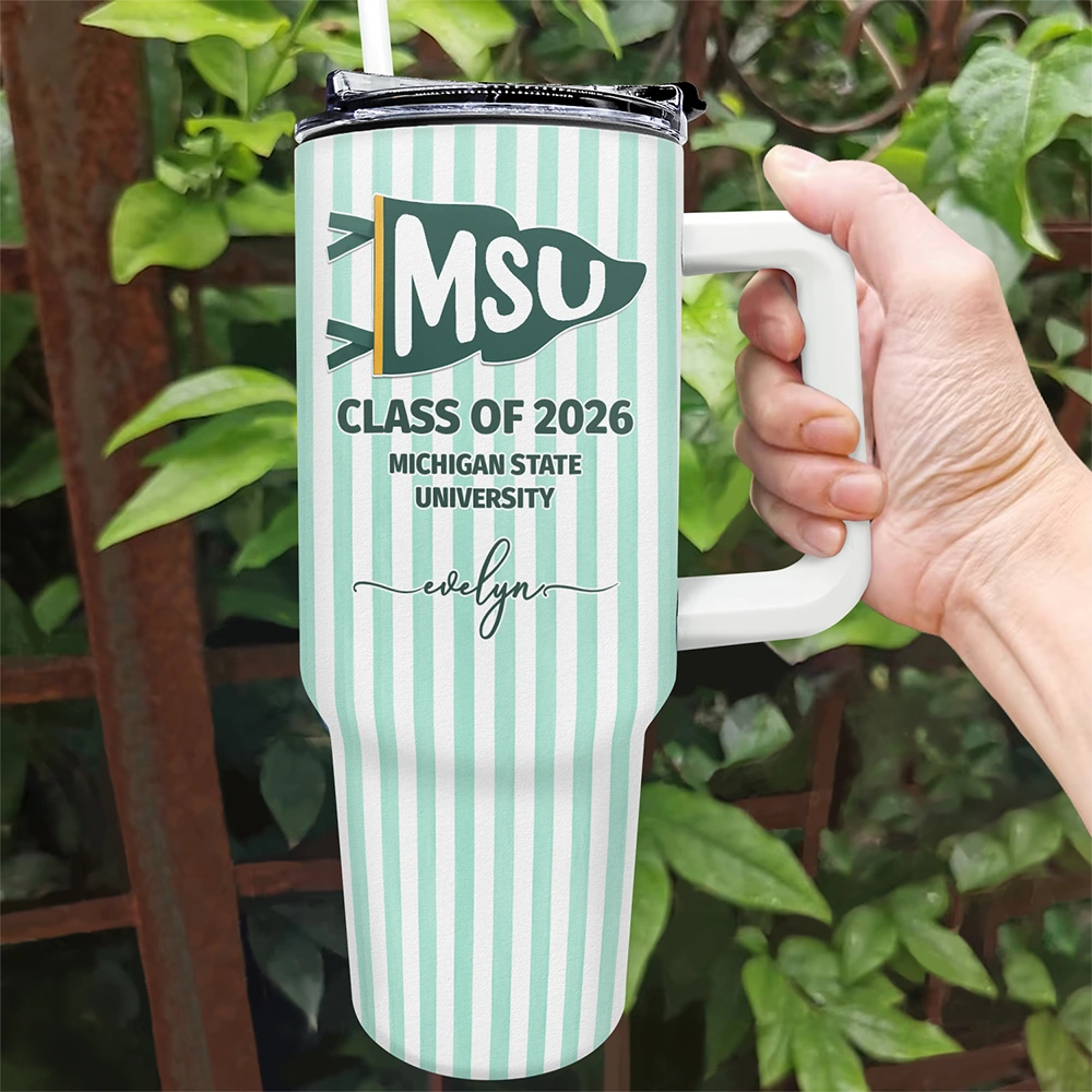 Gift For Bestie,Gift For Yourself,Gift For Women,Gift For Men,Non-Eng,Warp Text,Special Font,Proud - School Pennant Flag - Personalized 40oz Tumbler With Straw