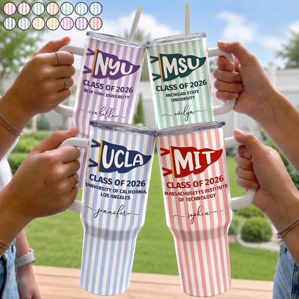 Gift For Bestie,Gift For Yourself,Gift For Women,Gift For Men,Non-Eng,Warp Text,Special Font,Proud - School Pennant Flag - Personalized 40oz Tumbler With Straw