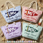 Gift For Bestie,Gift For Yourself,Gift For Women,Non-Eng,Warp Text,Proud - School Pennant Flag - Personalized Beach Bag