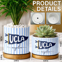 Back To School,Gift For Yourself,Proud,Warp Text - School Pennant Flag - Personalized Ceramic Plant Pot