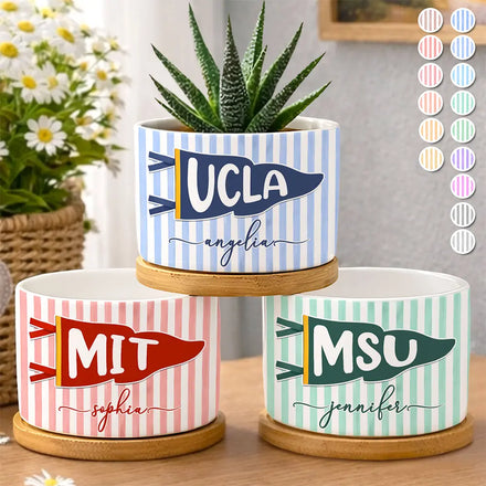 School Pennant Flag - Personalized Plant Pot