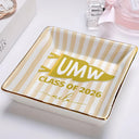 Graduation,Gift For Women,Top Market,Non-Eng,Warp Text,Special Font,Proud - School Pennant Flag Class Of - Personalized Ring Dish