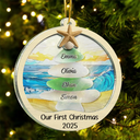 Gift For Couples,Gift For Husband,Gift For Wife,Gift For Boyfriend,Gift For Girlfriend,Parents,Gift For Mother,Gift For Grandpa,Gift For Father,Gift For Grandma,Family,Gift For Sibling,Gift For Sisters,Gift For Brothers,Gift For Bestie,Gifts For Colleagues,Christmas,Love - Sea Glass Christmas Tree - Personalized 2-Layered Acrylic Suncatcher Ornament