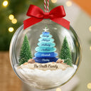 Family,Pet Lovers,Pet Mom,Pet Dad,Pet Couple,Dog Lovers,Dog Couple,Dog Mom,Dog Dad,Cat Lovers,Cat Mom,Cat Dad,Cat Couple,Happy,Single Mom,Single Dad,Gift For Grandpa,Gift For Grandma,Gift For Grandkids,Christmas - Sea Glass Family Beach Lovers - Personalized 3D Acrylic Ball Ornament