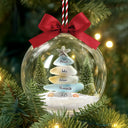 Family,Pet Lovers,Pet Mom,Pet Dad,Pet Couple,Dog Lovers,Dog Couple,Dog Mom,Dog Dad,Cat Lovers,Cat Mom,Cat Dad,Cat Couple,Happy,Single Mom,Single Dad,Gift For Grandpa,Gift For Grandma,Gift For Grandkids,Christmas - Sea Glass Family Christmas - Personalized 3D Acrylic Ball Ornament