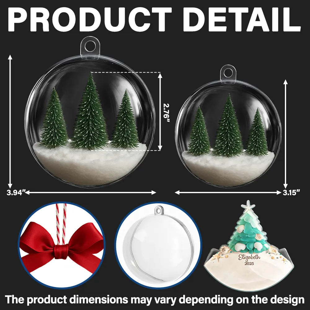 Gift For Yourself,Gift For Women,Gift For Men,Christmas,Happy - Sea Glass My Christmas Joy - Personalized 3D Acrylic Ball Ornament