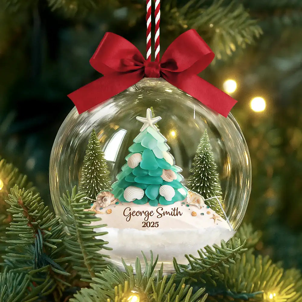 Gift For Yourself,Gift For Women,Gift For Men,Christmas,Happy - Sea Glass My Christmas Joy - Personalized 3D Acrylic Ball Ornament