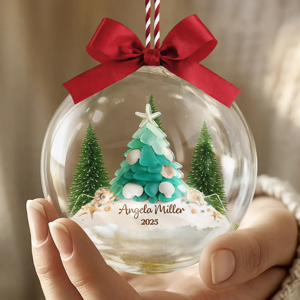 Gift For Yourself,Gift For Women,Gift For Men,Christmas,Happy - Sea Glass My Christmas Joy - Personalized 3D Acrylic Ball Ornament