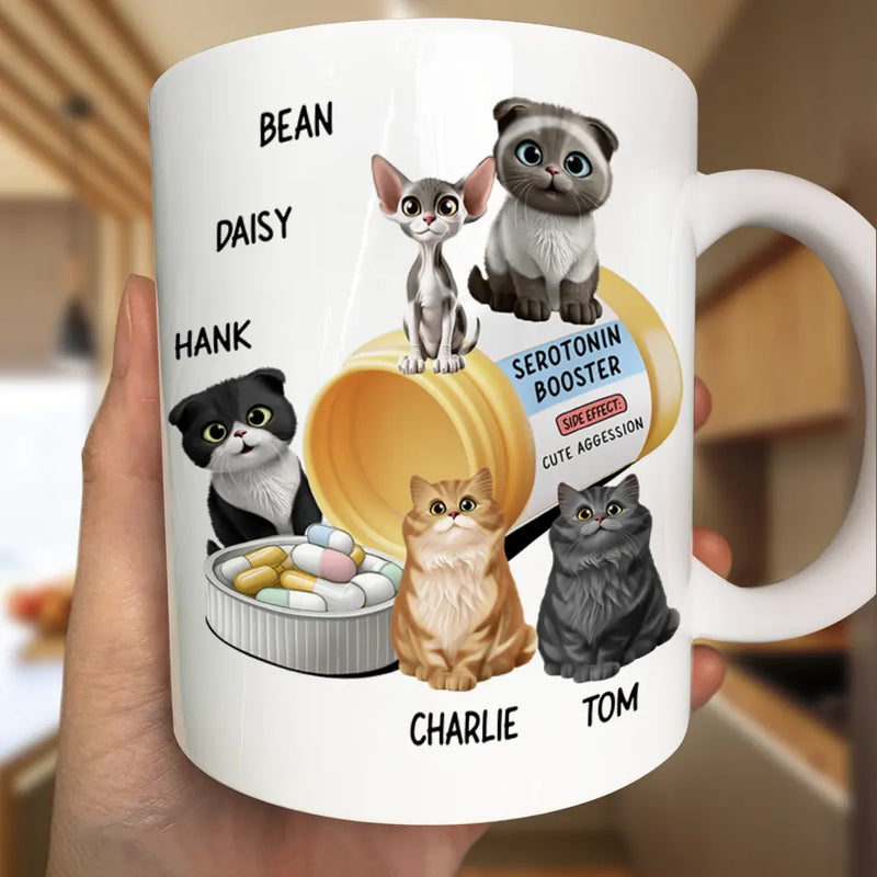 Funny, Cat Lovers - Serotonin Booster Cat Lovers - Personalized Mug