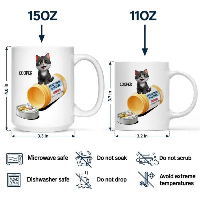 Funny, Cat Lovers - Serotonin Booster Cat Lovers - Personalized Mug