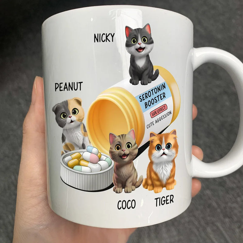 Funny, Cat Lovers - Serotonin Booster Cat Lovers - Personalized Mug