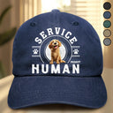 Happy,Gift For Father,Gift For Husband,Dog Dad,Cat Dad,Pet Lovers,Pet Dad - Service Human Do Not Pet Dog Cat - Personalized Vintage Washed Denim Cap