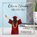 Graduation, Gift For Yourself, Happy - She Believed She Could - Personalized Square Shaped Acrylic Plaque