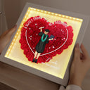 Graduation,Gift For Yourself,Happy - She Believed She Could Graduation Gift - Personalized LED Light Flower Shadow Box