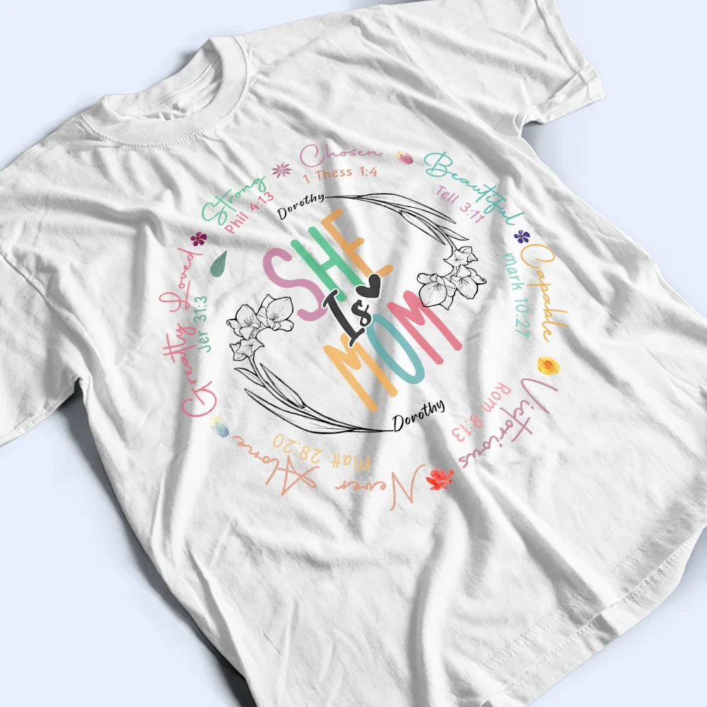 Gift For Mother, Love - She Is Mom Strong Chosen Beautiful Capable Victorious - Personalized T Shirt