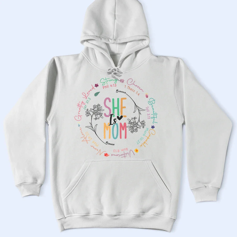 Gift For Mother, Love - She Is Mom Strong Chosen Beautiful Capable Victorious - Personalized T Shirt