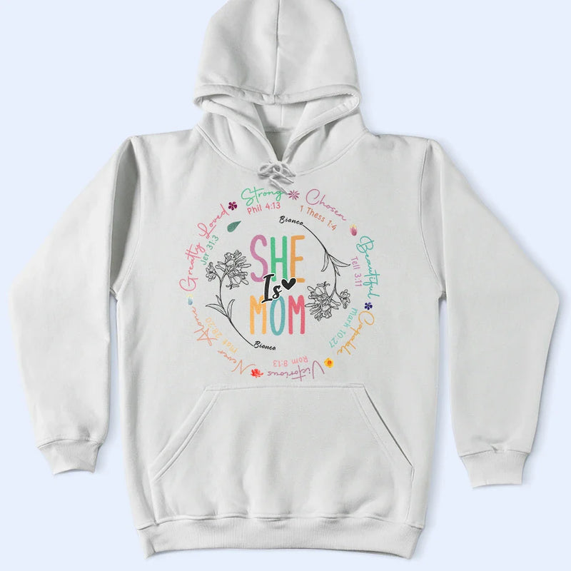 Gift For Mother, Love - She Is Mom Strong Chosen Beautiful Capable Victorious - Personalized T Shirt