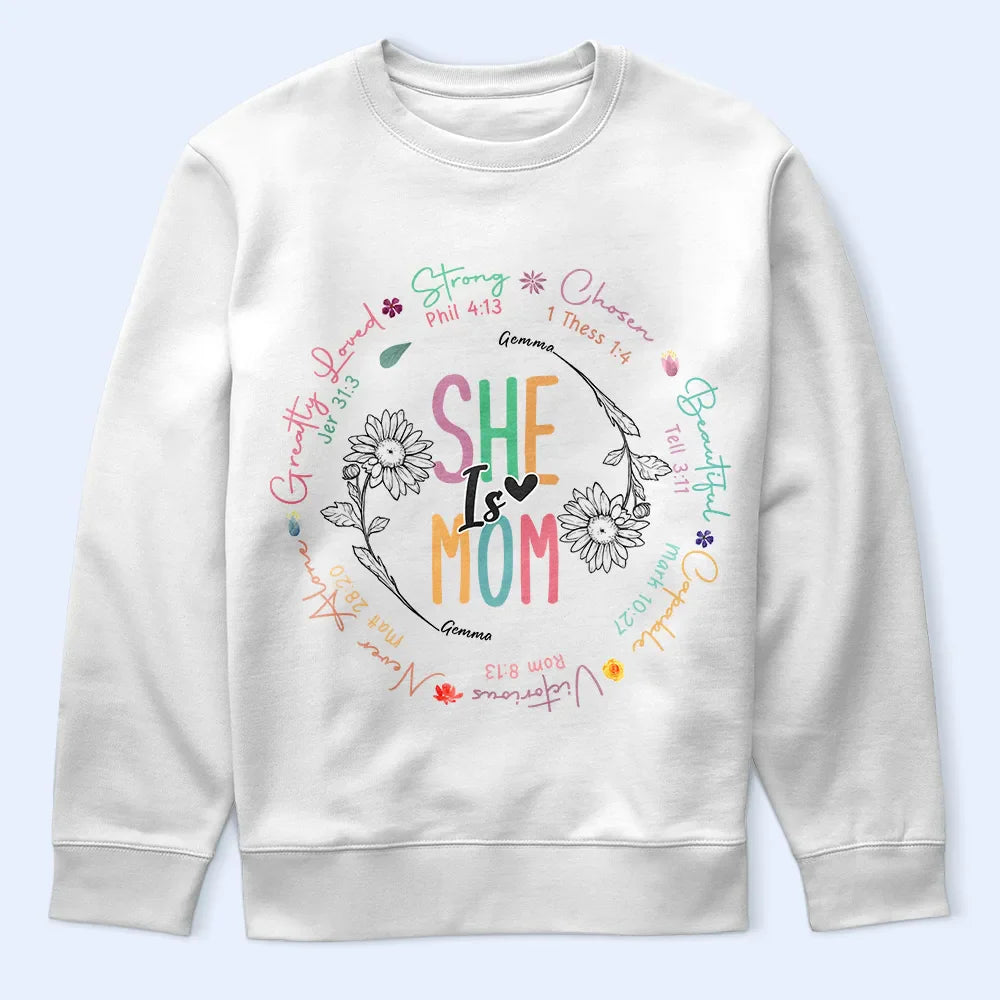 Gift For Mother, Love - She Is Mom Strong Chosen Beautiful Capable Victorious - Personalized T Shirt