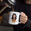 Christian,Gift For Women,Gift For Yourself - She Who Kneels Before God Can Stand Before - Personalized White Edge-to-Edge Mug