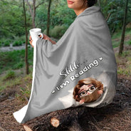 Reading,Gift For Yourself,Gift For Women,Happy - Shhh I'm Reading 3D Effect In Bed - Personalized Fleece Blanket, Sherpa Blanket