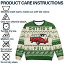 Camping,Campsite,Funny,Christmas - Shitter's Full Camping Lover - Personalized Unisex Ugly Sweater