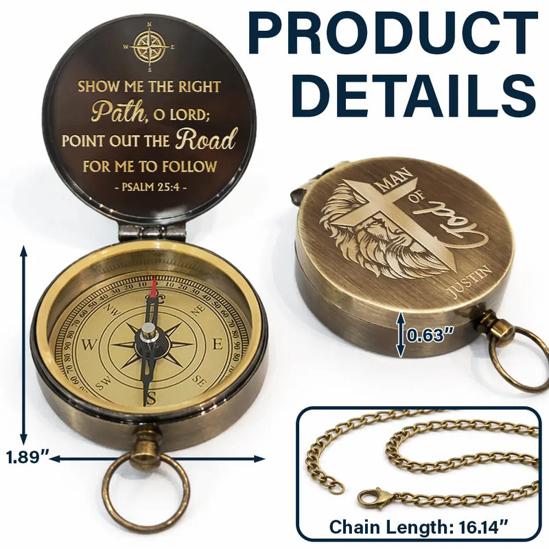 Graduation,Happy,Gift For Boyfriend,Gift For Girlfriend,Gift For Yourself,Gift For Women,Gift For Men,Gift For Daughter,Gift For Son,Gift For Sibling,Gift For Sisters,Gift For Brothers,Gift For Bestie,Gifts For Colleagues - Show Me The Right Path - Personalized Engraved Brass Compass