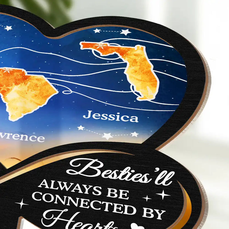Family,Gift For Sisters,Gift For Sibling,Gift For Bestie,Love,Long Distance - Side By Side Or Miles Apart - Personalized Plug-in Night Light