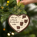 Christmas,Family,Parents,Gift For Grandparents,Long Distance,Gift For Sisters,Gift For Sibling,Gift For Brothers,Happy - Side By Side Or Miles Apart Long Distance - Personalized 2-Layered Wooden Ornament
