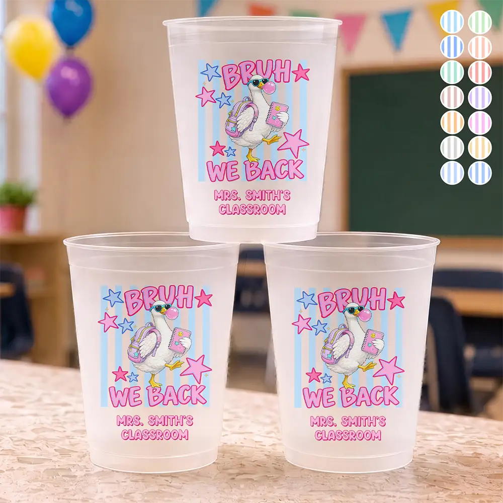 Silly Goose Bruh We Back To School - Personalized Frosted Cups