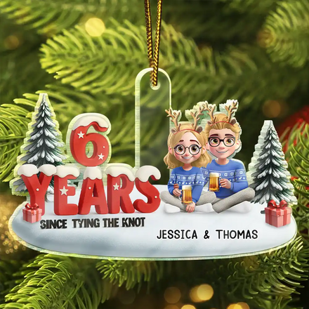 Since Tying The Knot - Personalized Custom Shaped Acrylic Ornament