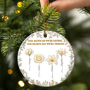 Happy,Gift For Sisters,Gift For Sibling,Christmas - Sisters Are Different Flowers From The Same Garden Nacre Effect - Personalized Circle Ceramic Ornament