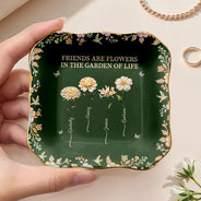 Gift For Sisters,Gift For Bestie,Custom Photo,Love - Sisters Are Different Flowers From The Same Garden Nacre Effect - Personalized Ring Dish