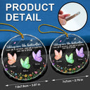 Top Market,Sentimental,Gift For Cousin,Christmas,Gift For Sister,Gift For Sibling,Icon - Sisters Are Like Butterflies Crystal Effect - Personalized Circle Glass Ornament