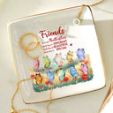 Gift For Sisters,Gift For Women,Happy,Top Market,Gift For Bestie - Sisters Besties Are Like Butterflies Watercolor - Personalized Ring Dish