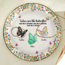 Sentimental,Gift For Cousin,Christmas,Gift For Sister,Gift For Sibling,Icon - Sisters Are Like Butterflies Crystal 3D Inflated Effect - Personalized Ring Dish