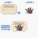 Gift For Bestie, Old Best friends, Gift For Sisters, Happy, Christmas - Sitting Besties Here's To Another Year Of Us - Personalized 2-Layered Wooden Ornament