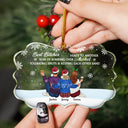 Gift For Bestie,Old Best friends,Gift For Sisters,Happy,Christma - Sitting Besties Here's To Another Year Of Us - Personalized Medallion Glass Ornament