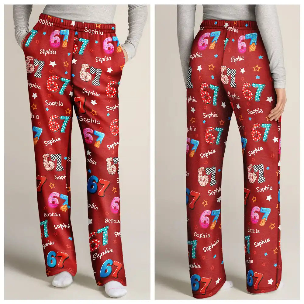 Gift For Kids, Gift For Grandkids, Gift For Men, Gift For Women, Funny - Six Seven Funny Slang - Personalized Pajama Pants