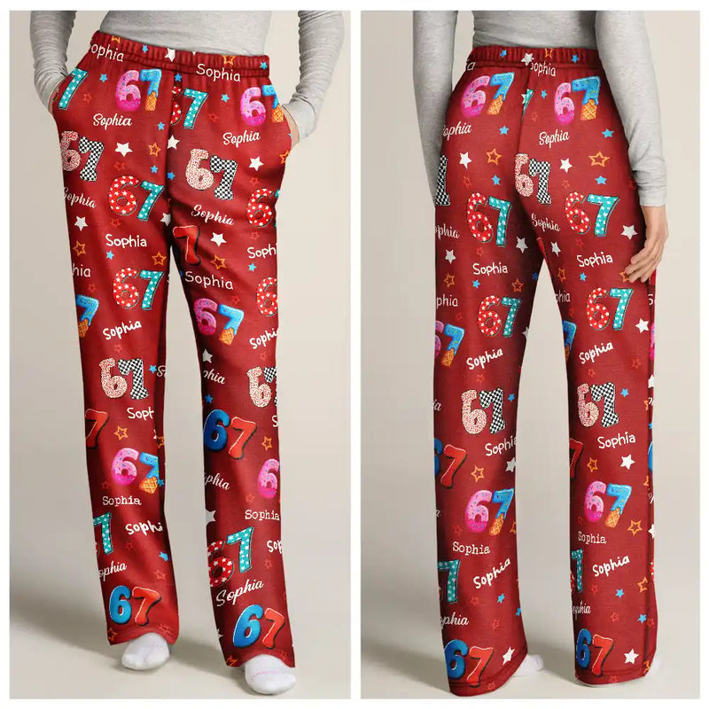 Gift For Kids, Gift For Grandkids, Gift For Men, Gift For Women, Funny - Six Seven Funny Slang - Personalized Pajama Pants