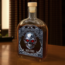 Gift For Yourself,Gift For Men,Dad's Hobby,Happy - Skeleton Gothic Favorite Spirit Is Whiskey - Personalized Whiskey Bottle
