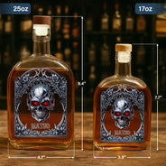 Gift For Yourself,Gift For Men,Dad's Hobby,Happy - Skeleton Gothic Favorite Spirit Is Whiskey - Personalized Whiskey Bottle