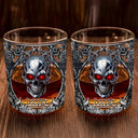 Gift For Yourself,Gift For Men,Happy - Skeleton Gothic Favorite Spirit Is Whiskey - Personalized Whiskey Glass