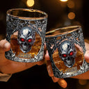 Gift For Yourself,Gift For Men,Happy - Skeleton Gothic Favorite Spirit Is Whiskey - Personalized Whiskey Glass
