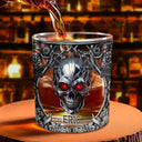 Gift For Yourself,Gift For Men,Happy - Skeleton Gothic Favorite Spirit Is Whiskey - Personalized Whiskey Glass
