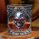 Gift For Yourself,Gift For Men,Happy - Skeleton Gothic Favorite Spirit Is Whiskey - Personalized Whiskey Glass