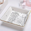 Gift For Daughter,Gift For Women,Happy,Gift For Grandkids - Sketch Birth Flower My Daughter Granddaughter Forever - Personalized Ring Dish