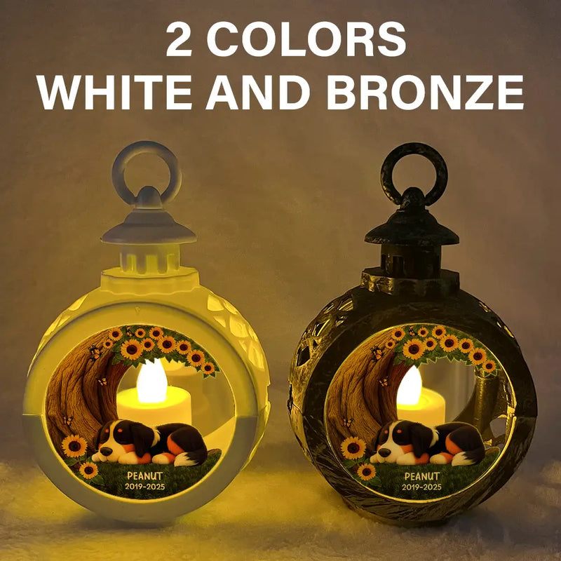 Christmas,Dog Lovers,Memorial,Non-Eng - Sleep Peacefully Under the Memory Tree - Personalized Candlelight Lantern Ornament