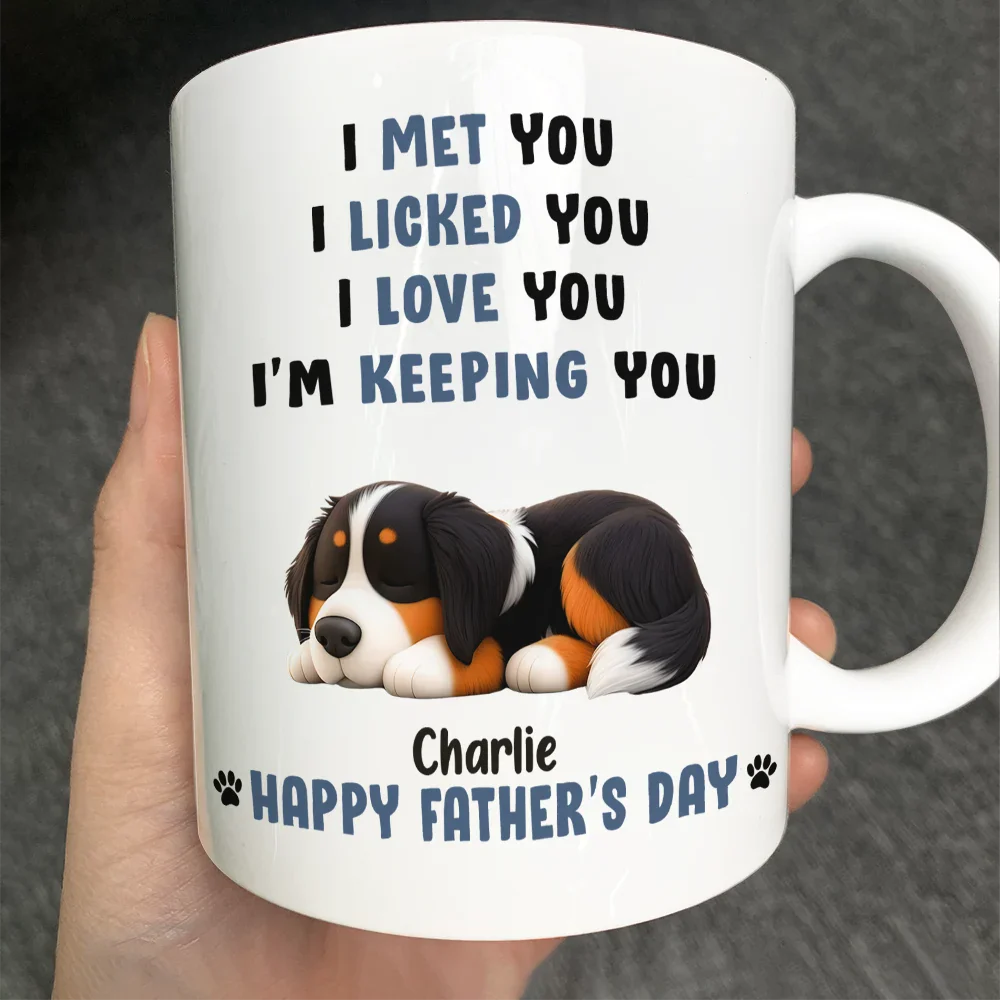 Sleeping Dog I Love You Dad - Personalized Mug